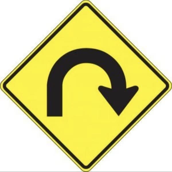 Accuform DIRECTION SIGN RIGHT REVERSE CURVE 30 FRW291DP - main